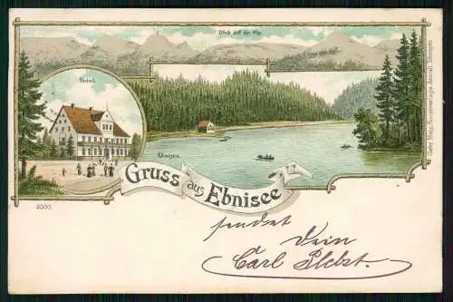 AK Litho Kaisersbach Rems Murr Ebnisee Hotel Ellinger Schweizerhaus 1898 gelaufe