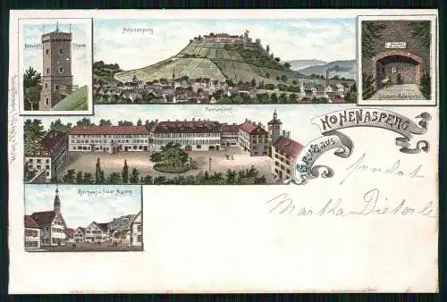 AK Litho Asperg Festung Hohenasperg, Rathaus, Aussichtsturm 1899 gelaufen