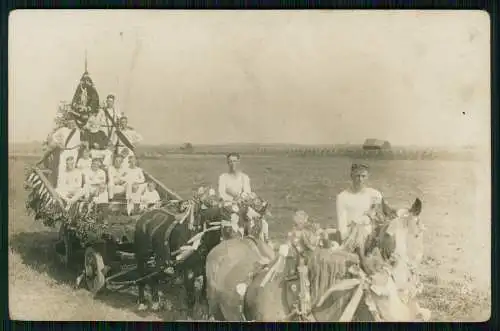 Foto AK Turner mit Pferd und Wagen im Trikot mehrere Generation 1925 Wo ?