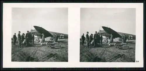 Stereo-Foto Fliegen... Bild Nr. 54 Flugzeug Aircraft Ju 88 Schwere Bomben