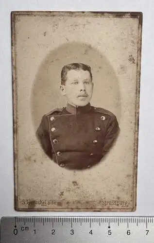 CDV Foto - Soldat in Uniform Portrait - Atelier in Straßburg im Elsass