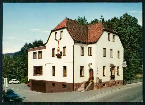 Foto AK Hobbach im Spessart Gasthaus Pension Zum Auerhahn Karte gelaufen