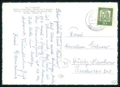 Foto AK Bad Bertrich Eifel Pension Lindental Bes. P. Marmann Karte gelaufen