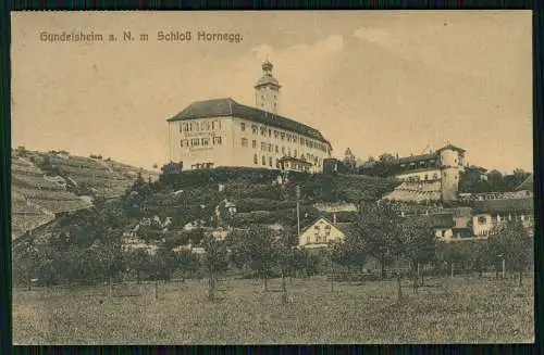 AK Gundelsheim Blick auf Schloß Horneck - 1913 Marke Deutsches Reich 1,50 Mark