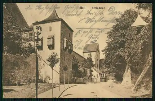 AK Schwäb. Schwäbisch Hall Straße Partie am Schiedweg 1914 gelaufen