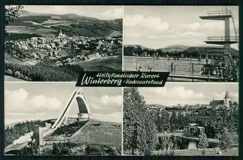 AK Winterberg im Saulerland Schwimmbad Sprungschanze Panorama Karte gelaufen ...