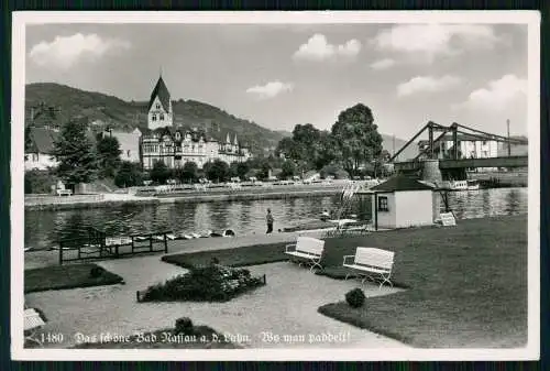 Foto AK Nassau an der Lahn, Uferpartie, Wo man paddelt - Ruderboote Hans Bach