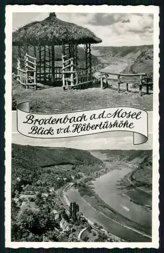 Foto AK Brodenbach a.d. Mosel, Blick von der Hubertushöhe auf den Ort und Mosel