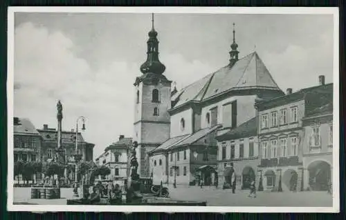 Foto AK Ansichtskarte Svitavy Zwittau im Sudetenland, die Kirche am Platz 1941