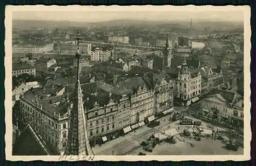 Foto AK Ansichtskarte Postkarte Plzeň Pilsen Böhmen Stadt 1942 gelaufen