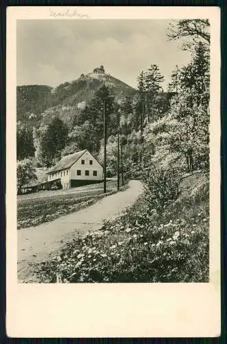 Foto AK Ještěd Jeschken Reichenberg Blick zum Berg mit Unterkunftshaus 1940