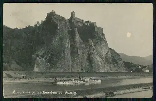 Foto AK Dampfer Austria Strekov Schreckenstein Ústí Labem Aussig Elbe 1921 gel.