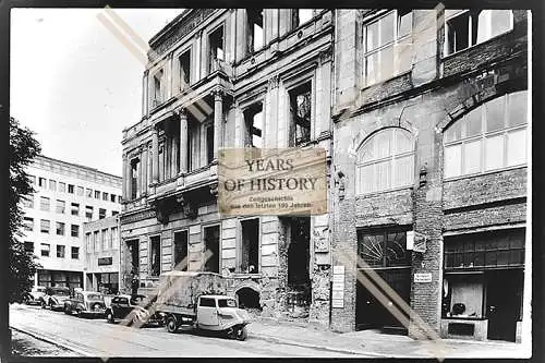 Foto Köln 1944-46 Geschäft Strickmode Straße Auto Schienen