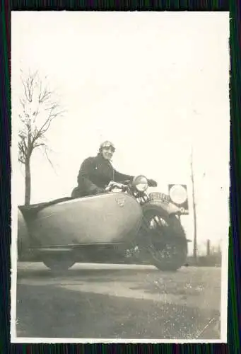 Foto Motorrad Krad NSU mit Beiwagen, KFZ Kennzeichen IY - 103249 Posen Poznań