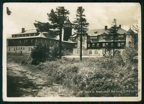 Foto AK Keilberg Klínovec mit Hotel und Aussichtsturm - Sankt Joachimsthal