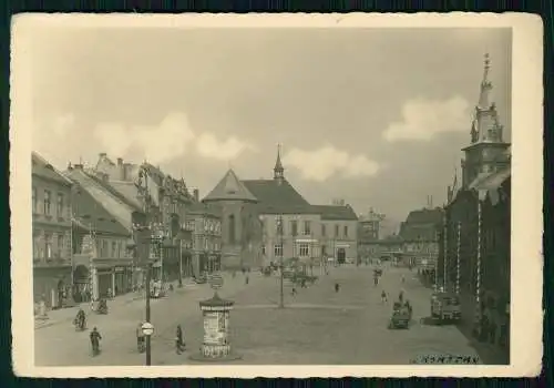 Foto AK Chomutov Komotau Reg. Aussig Adolf Hitler Platz, Markt, Namesti 1939