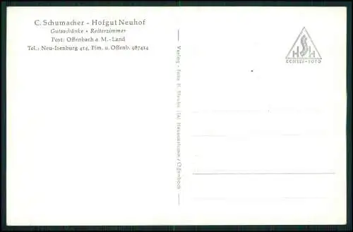 Foto AK Offenbach Neu-Isenburg Hofgut Neuhof Gutsschänke Gasthof Reiter-Zimmer