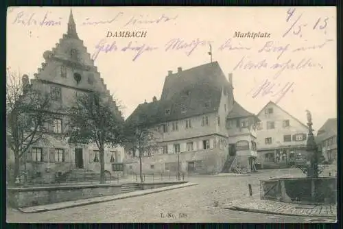 AK Dambach Fürth in Mittelfranken Marktplatz Weinsticher zur Krone 1915 Feldpost