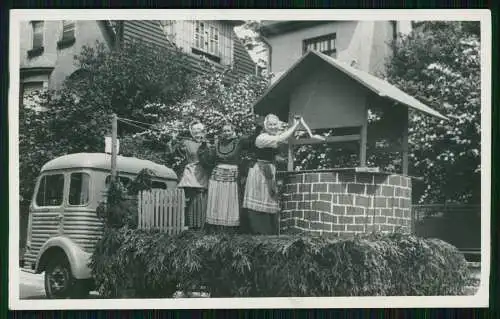 3x Foto Saarbrücken im Saarland Festumzug Mottowagen mit Brunnen Soldaten 1939