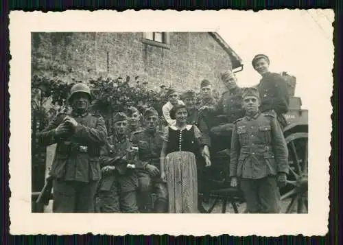 3x Foto Saarbrücken im Saarland Festumzug Mottowagen mit Brunnen Soldaten 1939