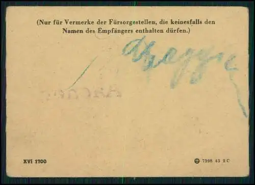 Aachen in Nordrhein Westfalen - Ausweis für Empfänger von Versorgungsrenten 1943