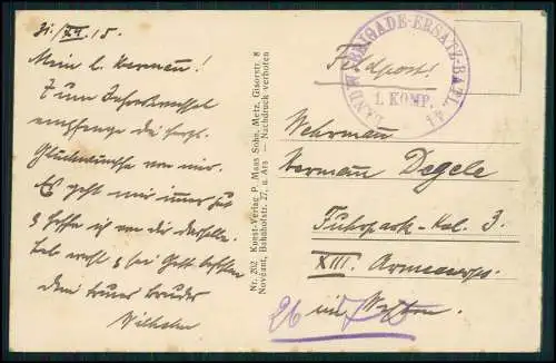 AK 1. WK Villers sous Preny Meurthe et Moselle 1915 Feldpost gelaufen