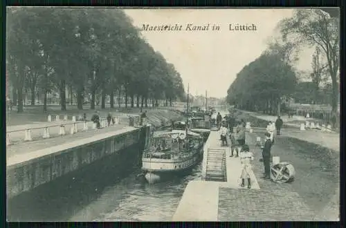 AK 1. WK Liège Lüttich Wallonien Le Canal Kanal de Maastricht 1917 Feldpost gel.