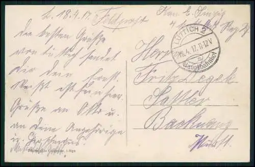 AK 1. WK Liège Lüttich Wallonien Le Canal Kanal de Maastricht 1917 Feldpost gel.