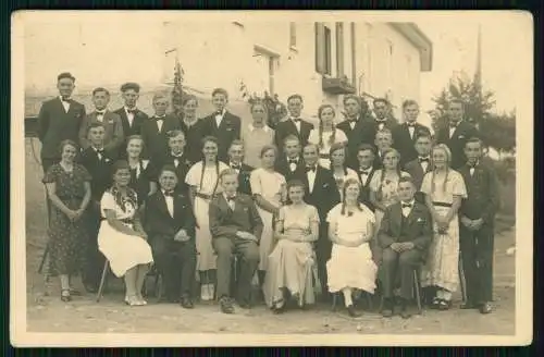 7x Foto AK Personen Gruppe junge und ältere Mädchen Zöpfe feine Herren uvm. 1935