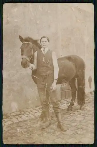 5x Foto AK kräftige Junge Männer in Turnkleidung oder Anzug um 1910