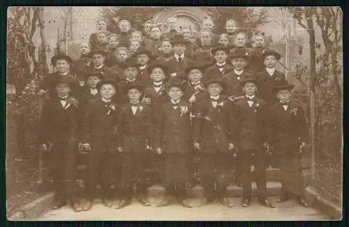 Foto AK Jungs jungen Männer Mädchen Damen Jahrgang 1899 Berlin 1910-15