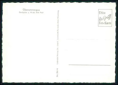 Foto AK Oberammergau Dorfplatz und Hotel Alte Post