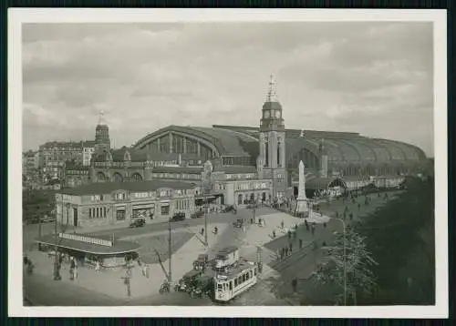 Foto AK Hamburg Mitte St. Georg am Hauptbahnhof mit Kreuzung Straßenbahnen 1938