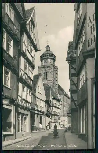 Foto AK Homberg Efze Partie an der Westheimer Straße Blick zur Kirche 1939 gel.