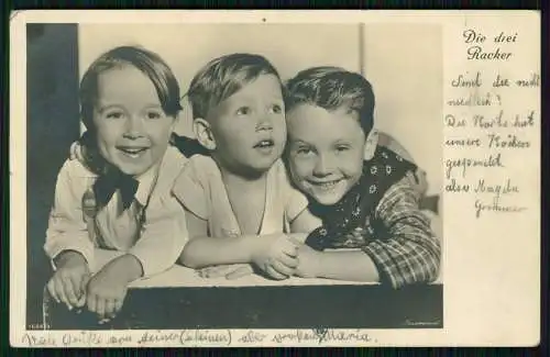 Foto AK Meisteraufnahmen die drei Racker Jungs Mädchen 1941 Feldpost Witten gel.