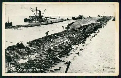 5x AK Holland Zuiderzeewerken, Aanleg van de Dijk Veluwe Lijn, Stoomboot Mijn