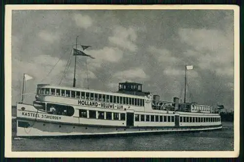 5x AK Holland Zuiderzeewerken, Aanleg van de Dijk Veluwe Lijn, Stoomboot Mijn