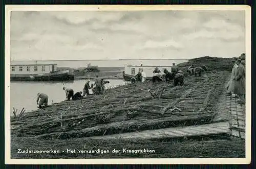 5x AK Holland Zuiderzeewerken, Aanleg van de Dijk Veluwe Lijn, Stoomboot Mijn