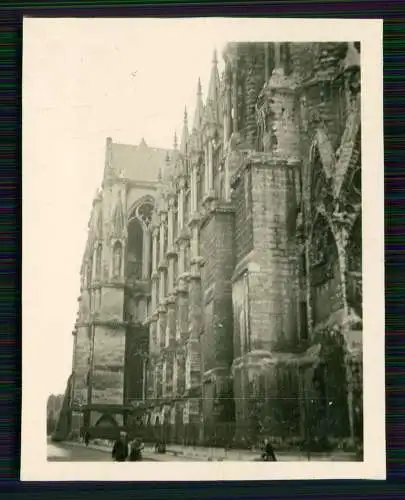 4x Foto Wehrmacht Reims Marne, Blick auf die Kathedrale 1940-41