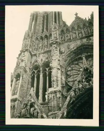 4x Foto Wehrmacht Reims Marne, Blick auf die Kathedrale 1940-41