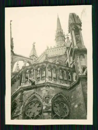 4x Foto Wehrmacht Reims Marne, Blick auf die Kathedrale 1940-41