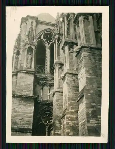 4x Foto Wehrmacht Reims Marne, Blick auf die Kathedrale 1940-41