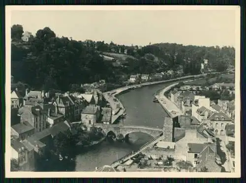 Foto Wehrmacht Dinan Côtes d'Armor Le Vieux Pont et les Quais alte Brücke 1941