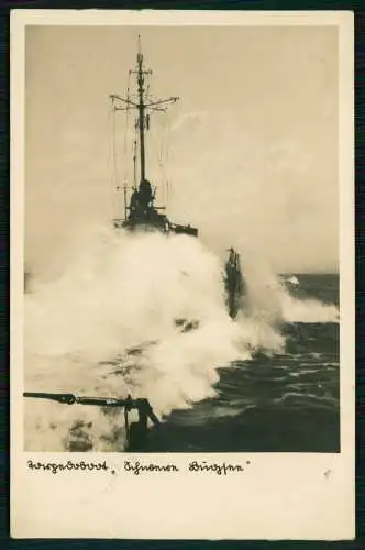 Foto AK Torpedoboot bei stürmischer See, deutsches Kriegsschiff 1936 gelaufen