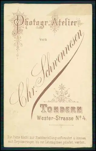 CDV Foto Mutter mit Kind - Fotografie Chr. Schwennesen, Tondern, Westerstrasse 4
