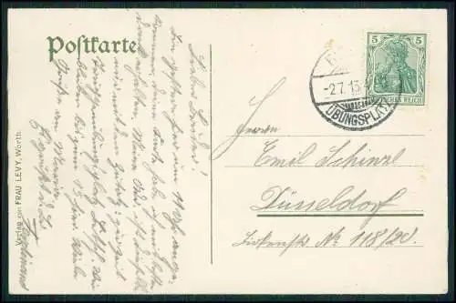 AK Litho Bitche Bitsch Lothringen Moselle La Gare Bahnhof Ort 1913 gelaufen