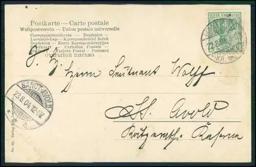 AK Denkmal des 3. Rheinischen Inf.-Regts. No. 29 bei St. Hubert 1904 gelaufen