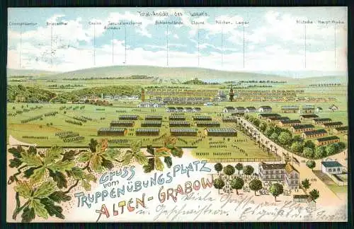 AK Litho Altengrabow Möckern Truppenübungsplatz Panorama, Baracken 1912 gelaufen