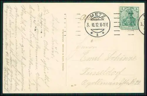 AK Metz Moselle, Kaiser Wilhelm Ring, Denkmal Kaiser Friedrich III 1912 gelaufen
