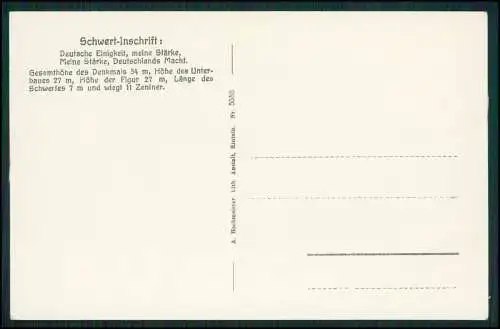 AK Detmold Lippe 1929 Stempel Grote Schwert-Inschrift Hermann Deutsche Einigkeit
